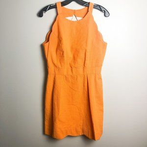 Lauren James Orange Scalloped Fit and Flare Mini Dress